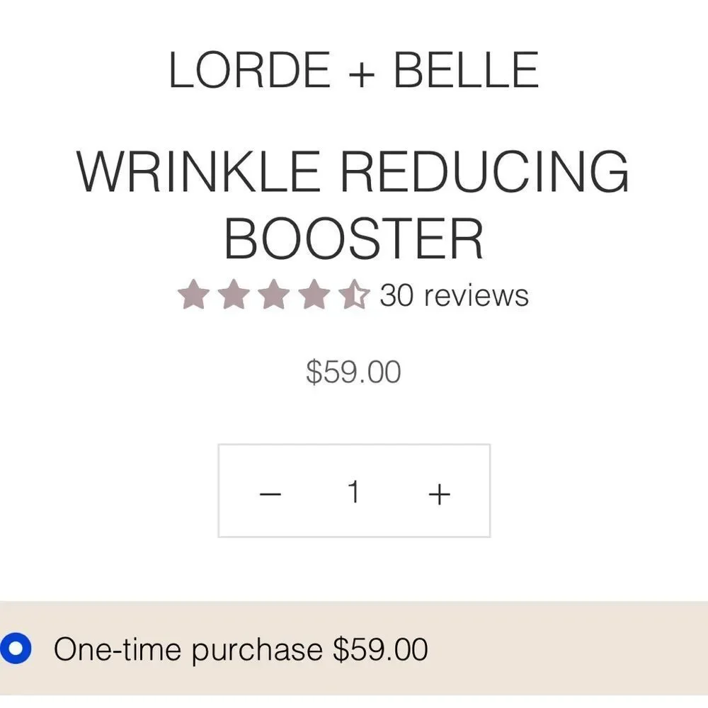 Lorde + Belle Wrinkle Reducing Booster NWT/ NIB